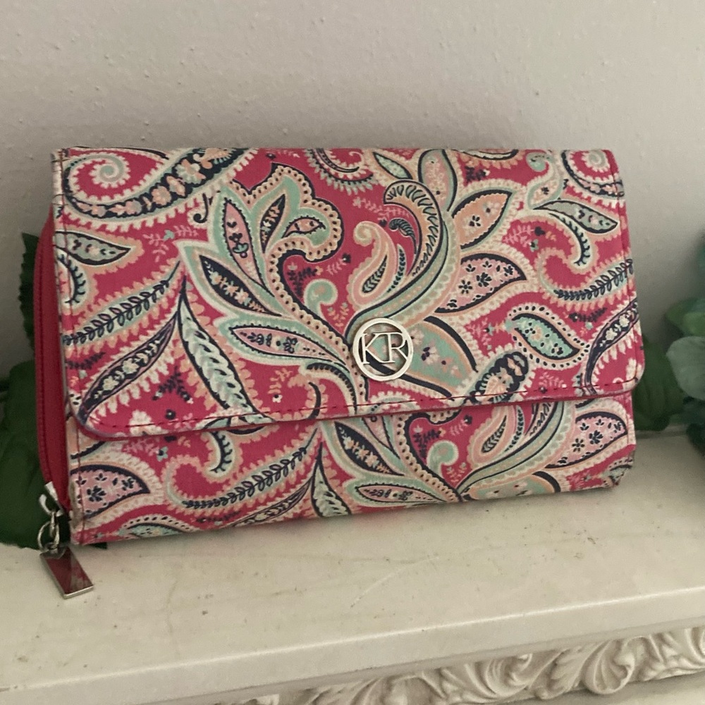 Kim Rogers Safe Keeper RFID Paisley Clutch Wallet